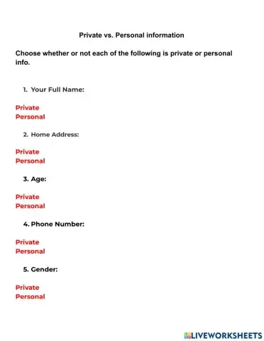 Private vs. Personal Information
