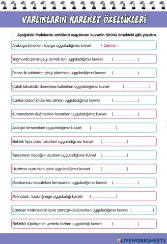 Varlıkların Hareket Özellikleri