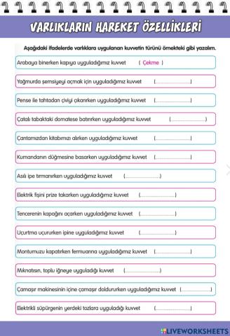 Varlıkların Hareket Özellikleri