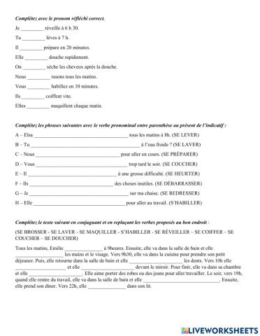 Les verbes pronominaux