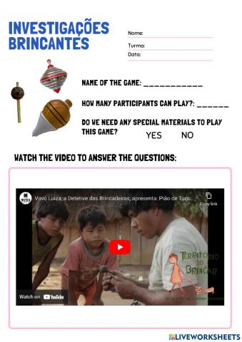 Investigações brincantes - pião