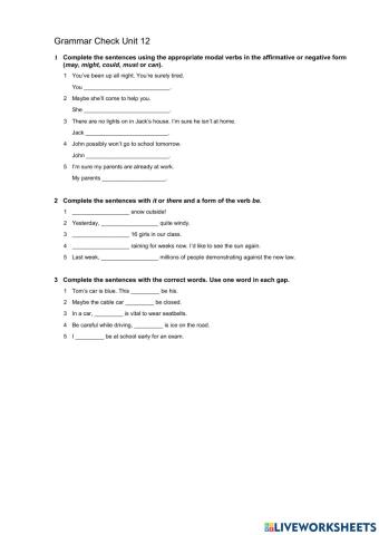 Grammar check. Unit 12.