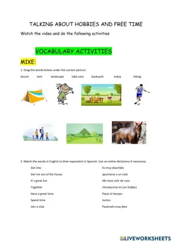 Talking about hobbies and free time