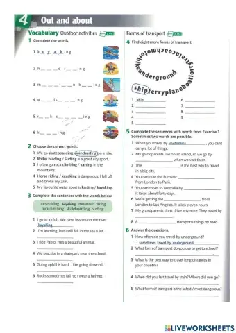 Vocabulary transport- Infinitive purpose