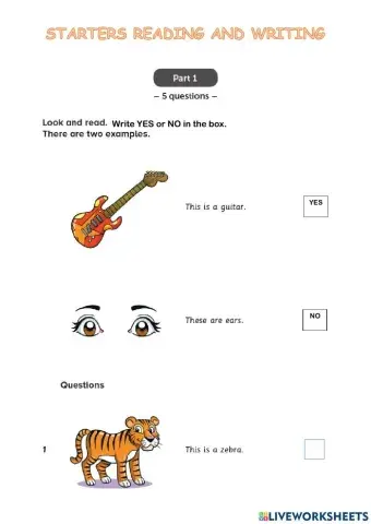 Starters Reading and Writing