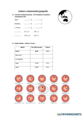 Určování zeměpisné polohy a místního času