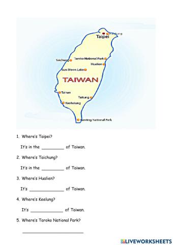 Direction-places in Taiwan