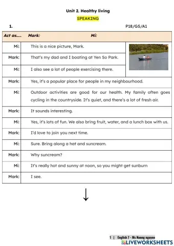 E7U2 (speaking) Healthy living -nuongnguyen