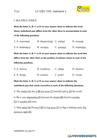 Ta9- mid-term s1 test