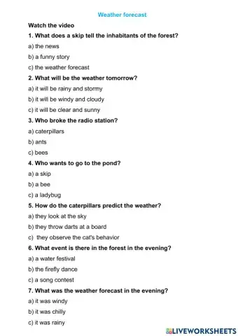 The weather forecast