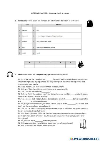 Listening practice intermediate level shopping