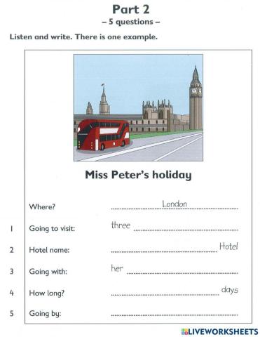 Flyers extra practice Listening part 2