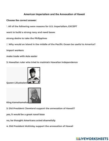 American Imperialism and the Annexation of Hawaii