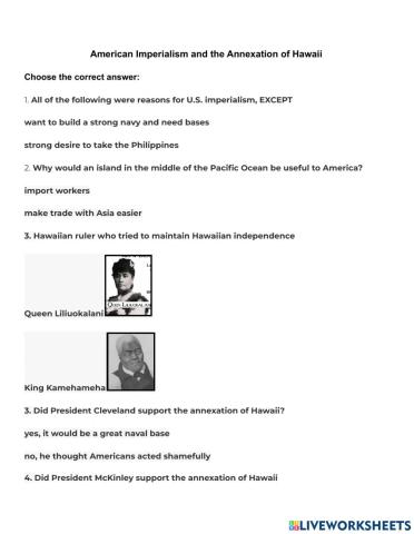 American Imperialism and the Annexation of Hawaii