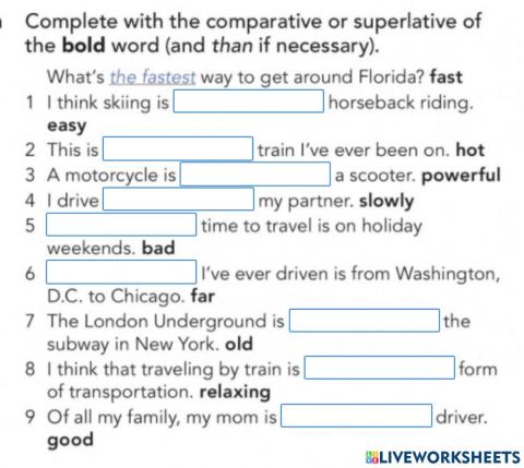 Comparative- superlatives