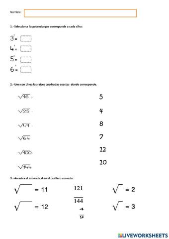 Raíces cuadradas exactas