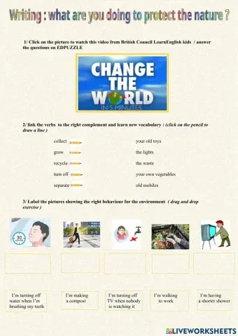 Writing : what are you doing to protect your environment?