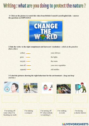 Writing : what are you doing to protect your environment?