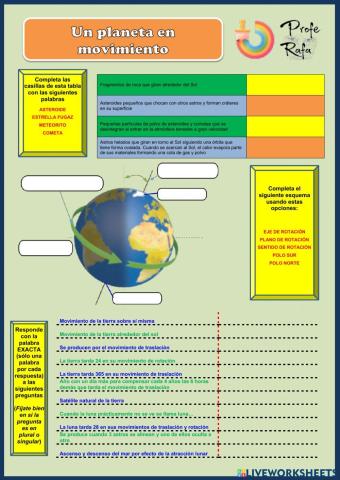 Un planeta en movimiento