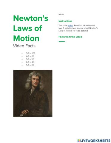 Newton's Laws of Motion Video Facts
