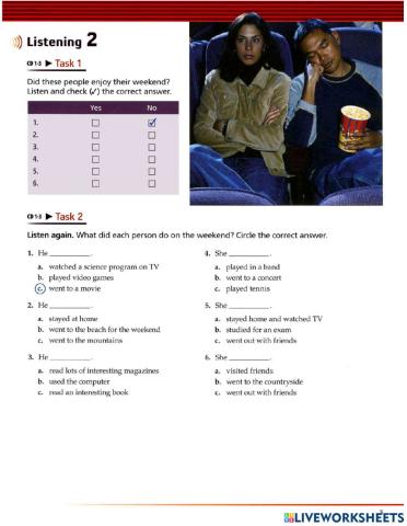 Demo - Listening with liveworksheet
