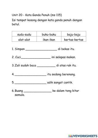Tahun 1 Unit 20 Ms 115