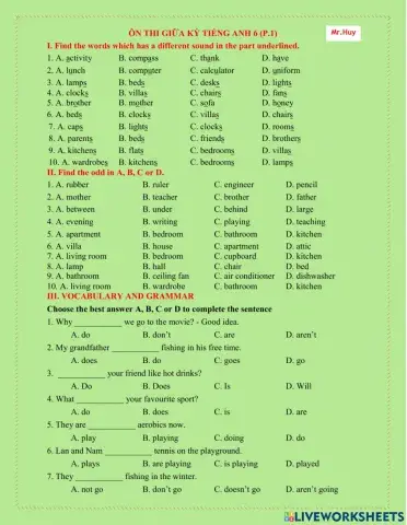 The first test English 6