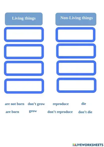Living things vs Non-Living things