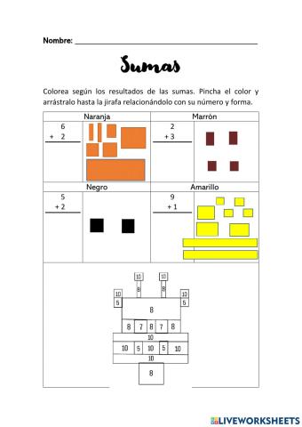 Suma, relación espacial, relación geométrica