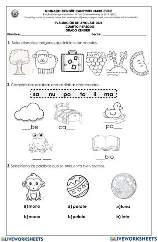 Repaso para el taller de seguimiento al aprendizaje IV-P Kinder