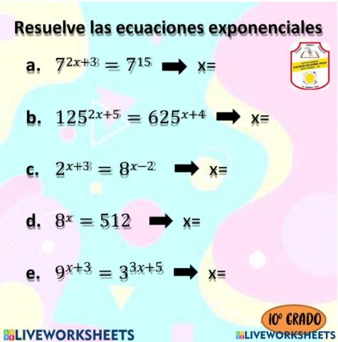 Ecuaciones exponenciales