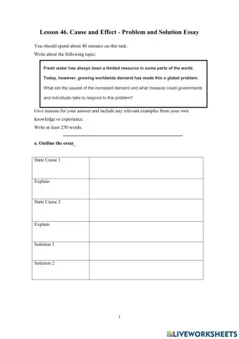 Cause and effect water