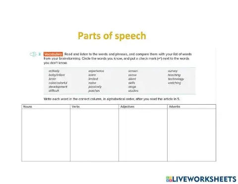 Parts of speech