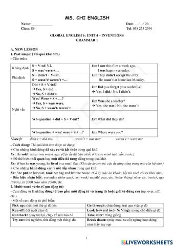 Viet Teacher-S6-WEEK 11-U4-GRAMMAR 1