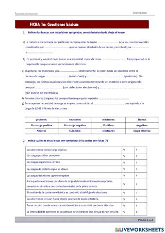 Electricidad. Cuestiones basicas a