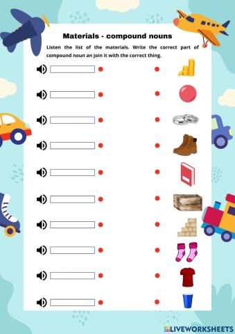 Materials - compound nouns