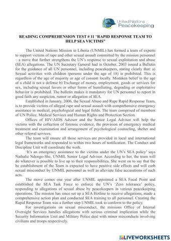 Reading test - 11 “rapid response team to help sea victims”