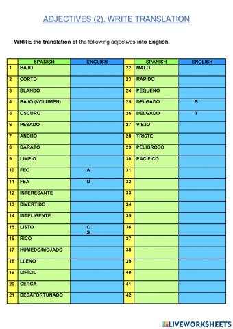 Adjectives(2).translation