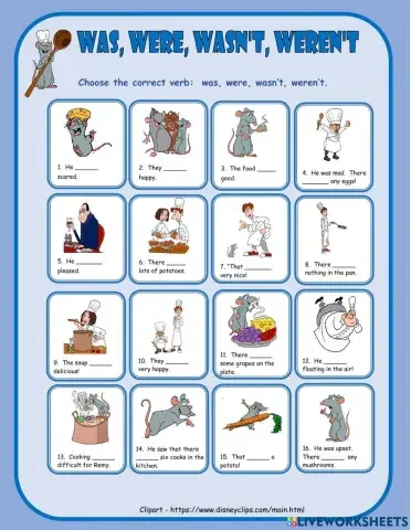 Was Wasn't Were Weren't Multiple Choice