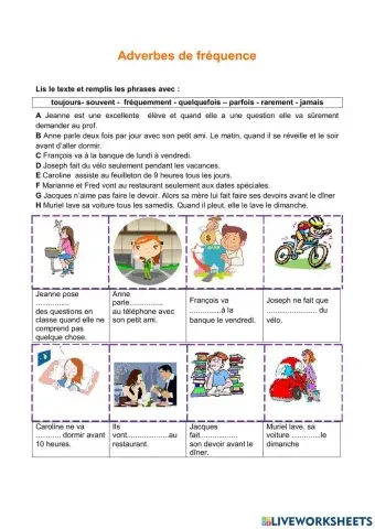 Adverbes de frequence