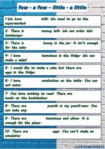 Few a few little a little