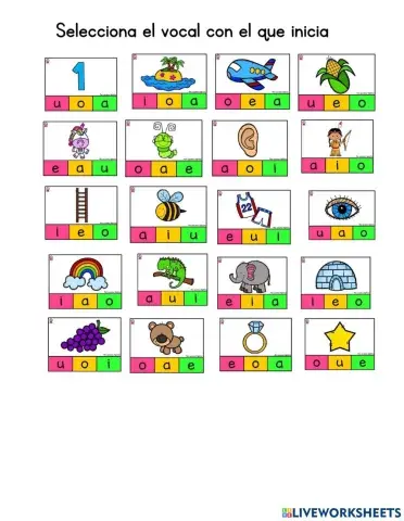 Inicia con las vocales