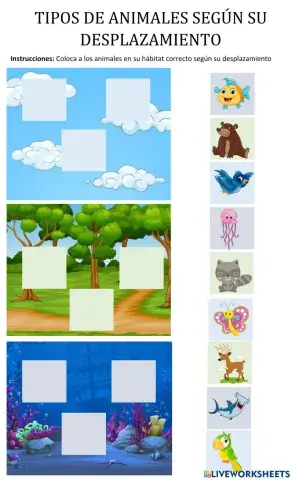 Tipos de animales según su desplazamiento