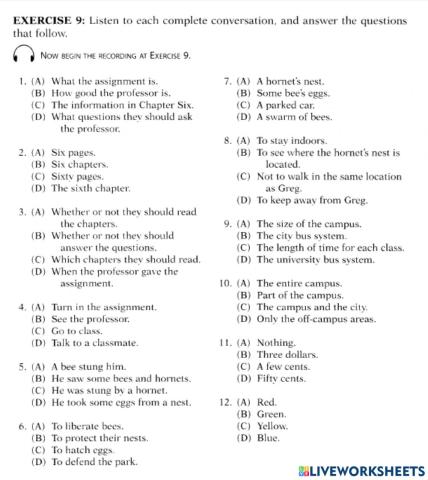 TOEFL Listening Part B