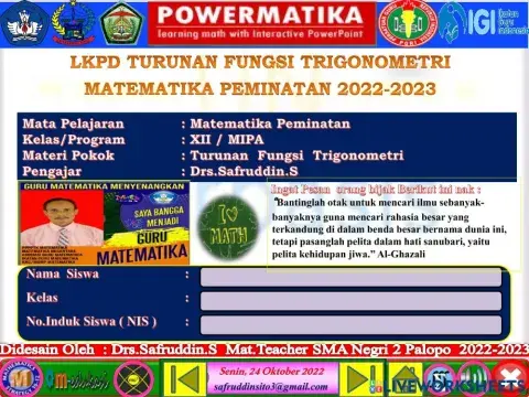 Lkpd    turunan fungsi trigonometri