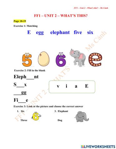 Ff1 – unit 2 – what’s this? p18-19