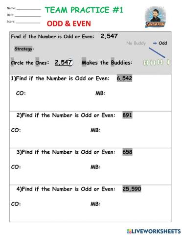 Team practice -1 odd & even