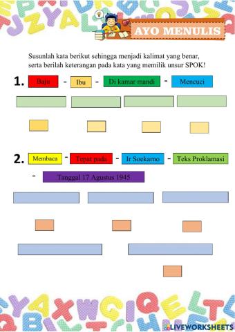 Kalimat menggunakan spok
