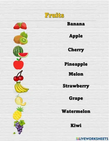 Fruits names