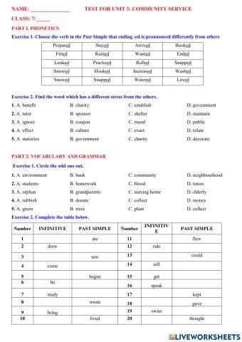 English 7 global- unit 3- practice 1